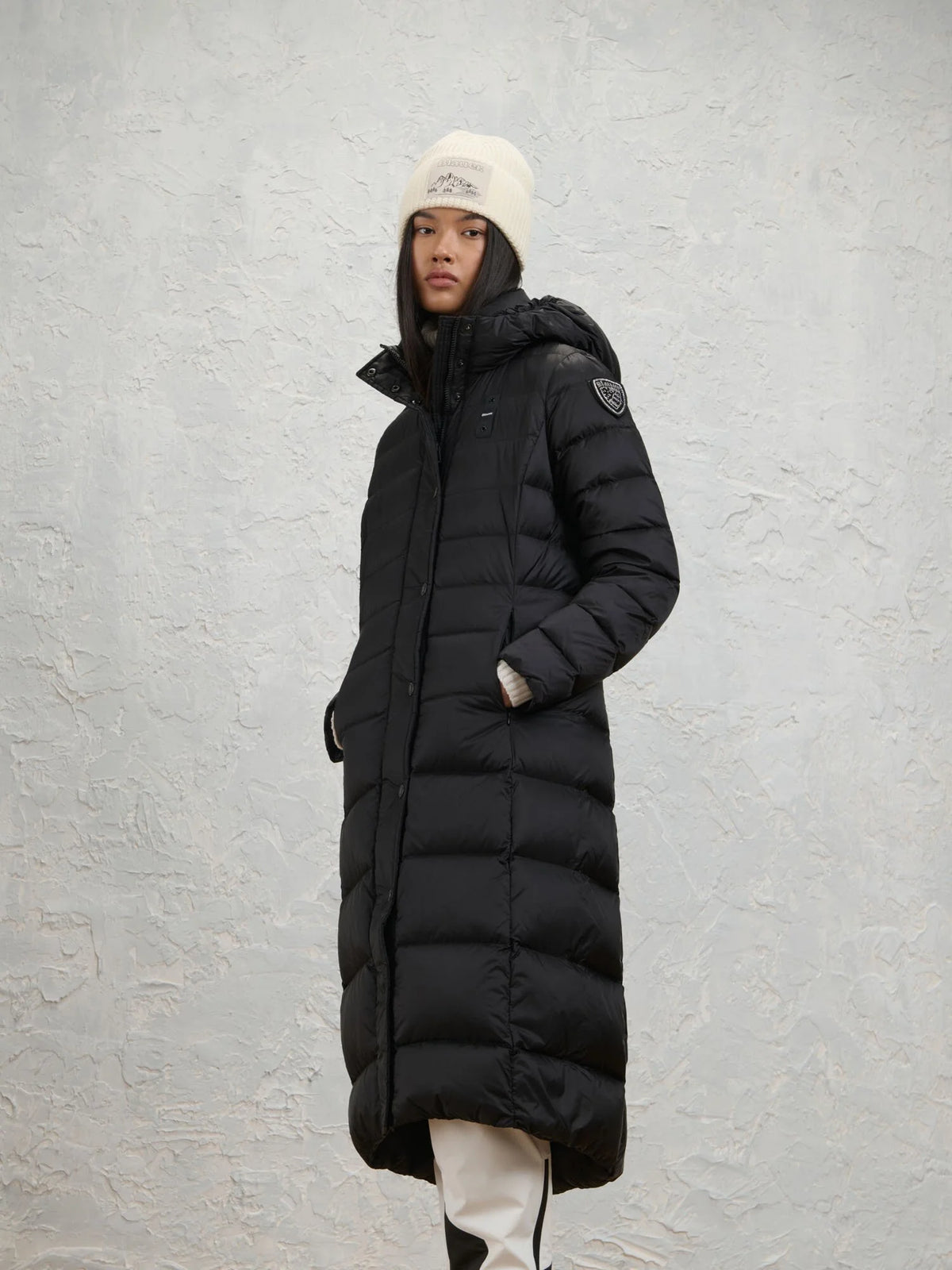 Blauer Anita long down jacket — Black