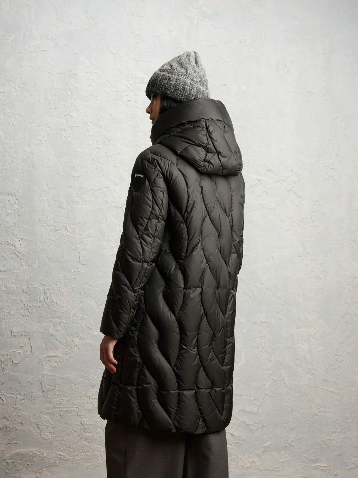 Blauer Antwerp long down jacket — Peat — view 4