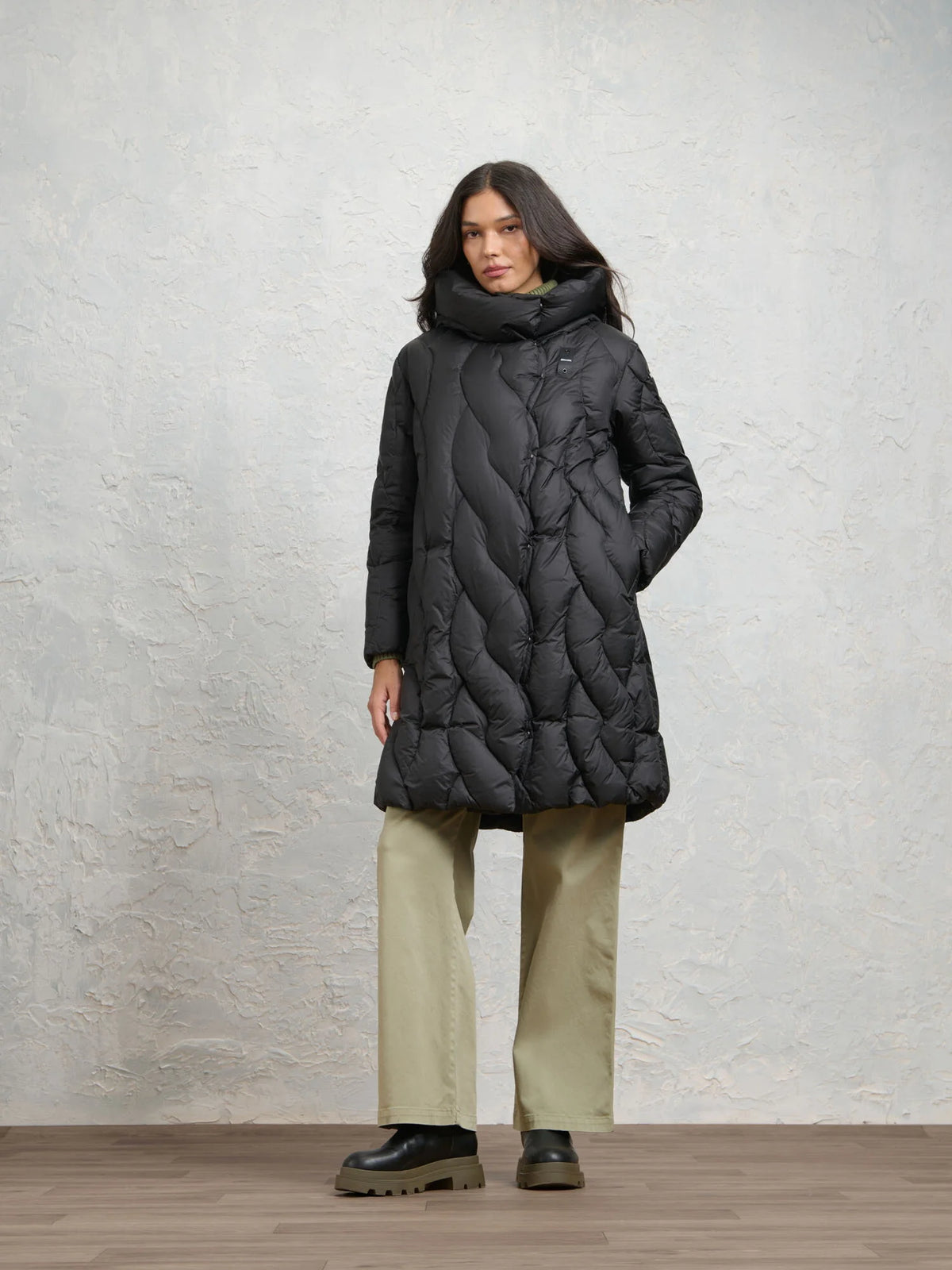 Piumino lungo Blauer Antwerp — Nero — vista 3
