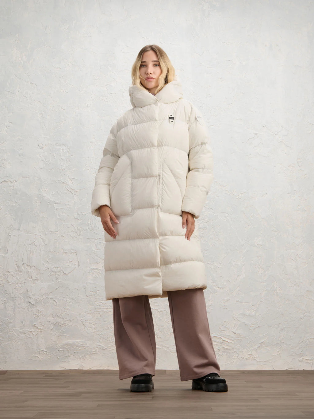 Blauer Ruth long down jacket — White — view 3