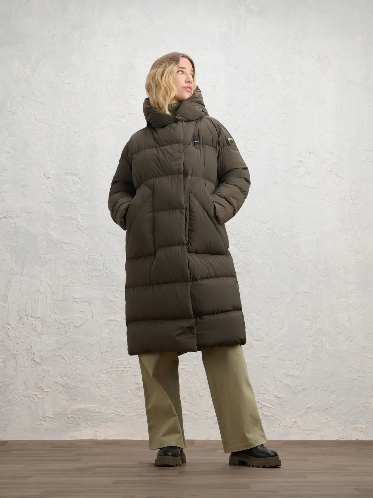 Piumino lungo Blauer Ruth — Marrone scuro — vista 3