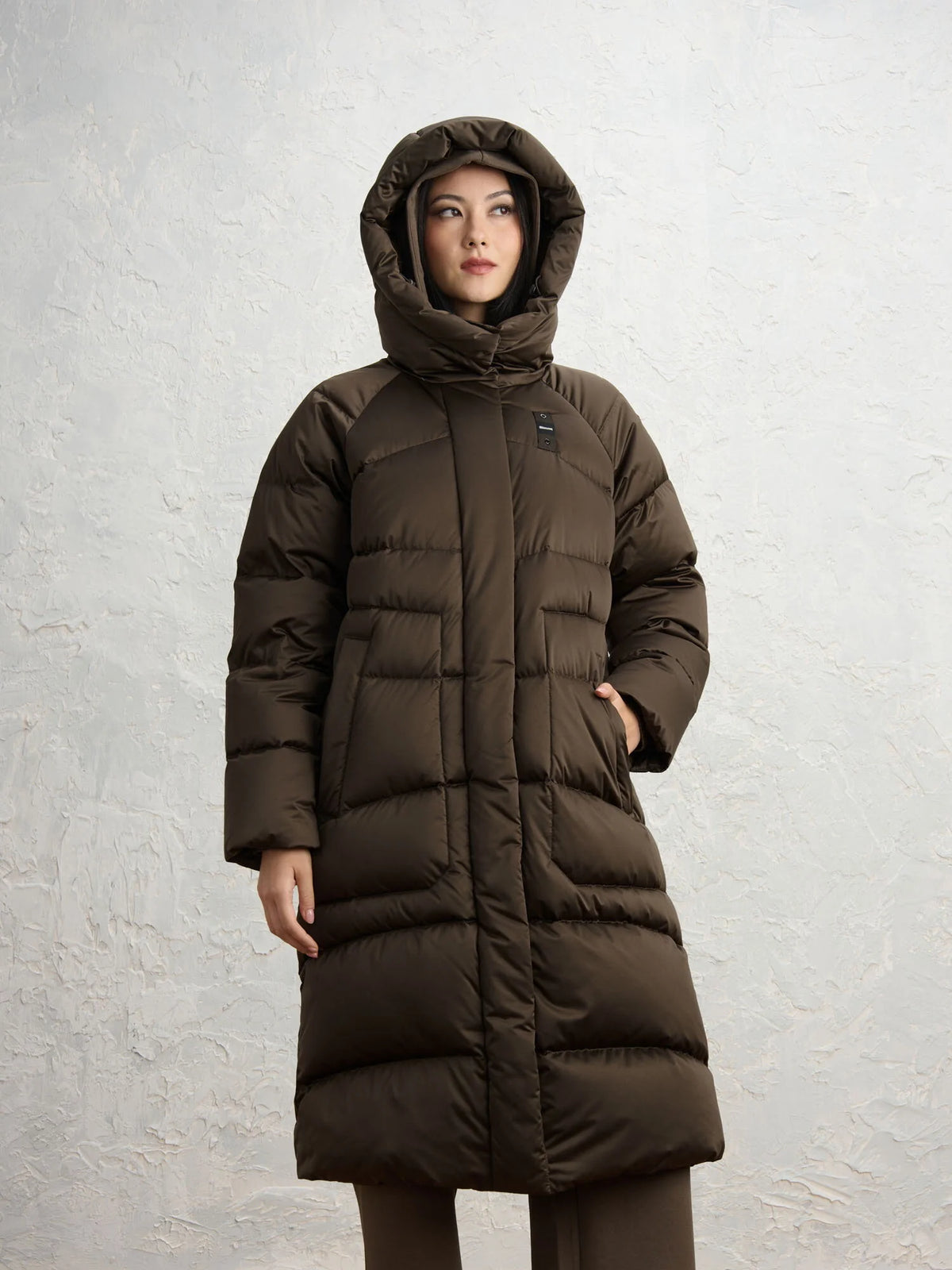 Blauer Kinsale long down jacket — Dark brown