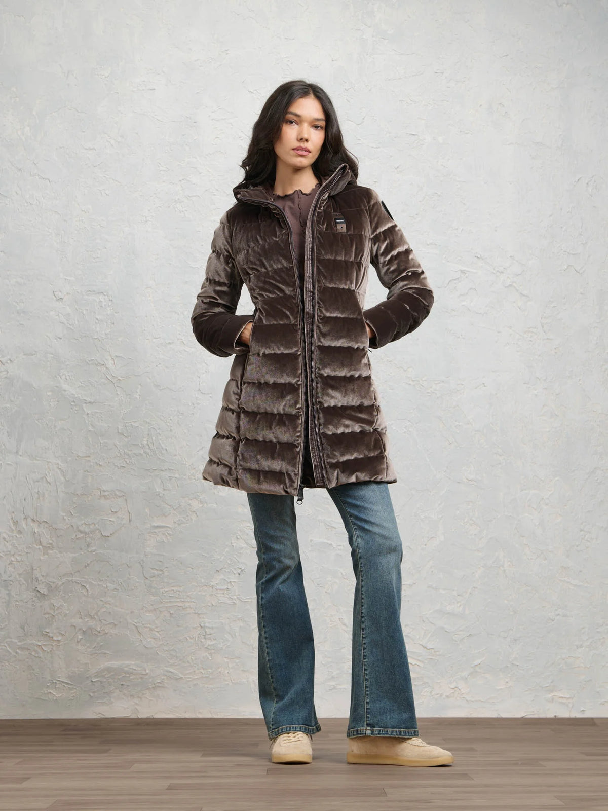 Blauer Velly Long long down jacket — Brown — view 3