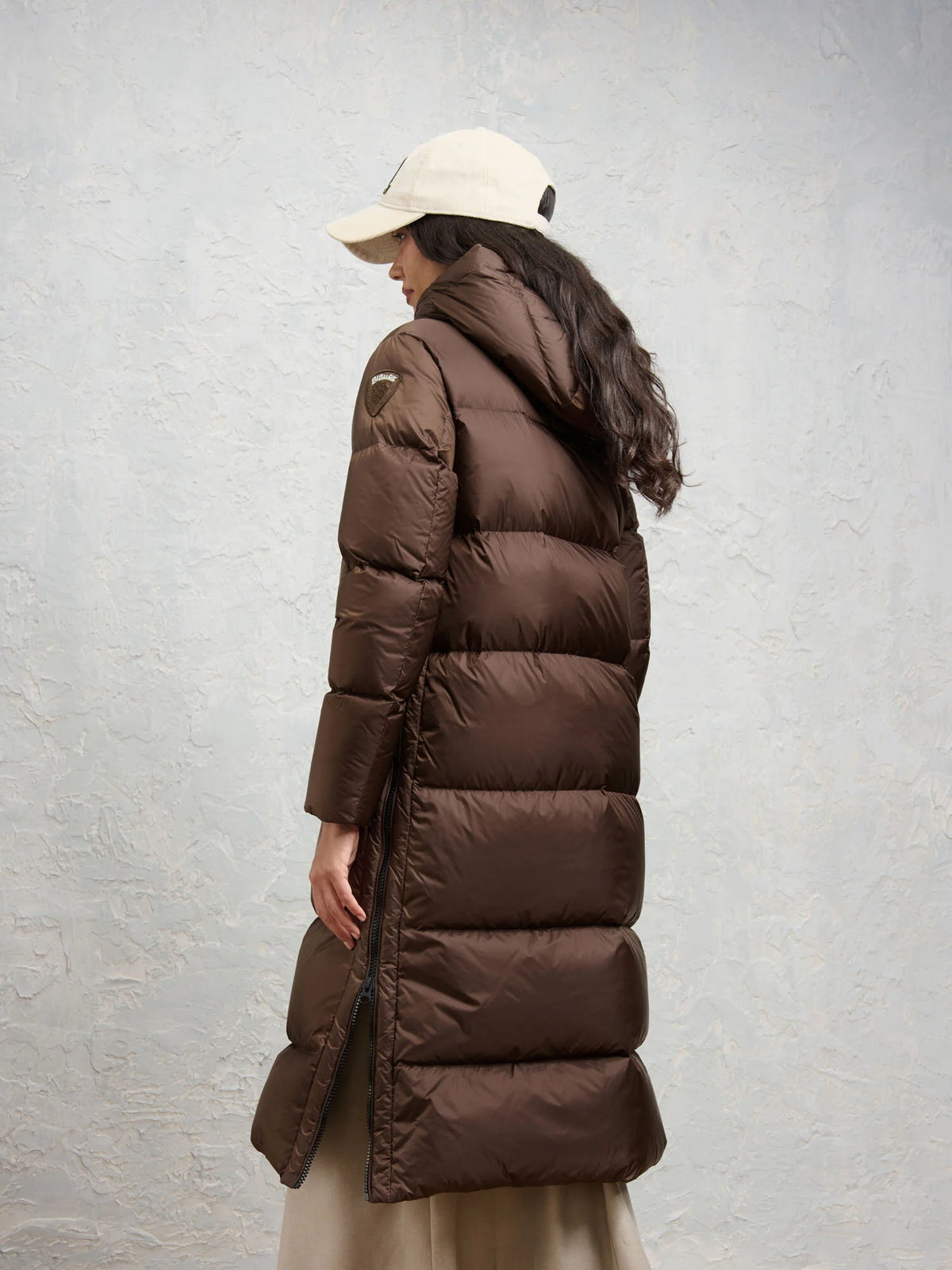 Blauer Celia long down jacket — Brown — view 4