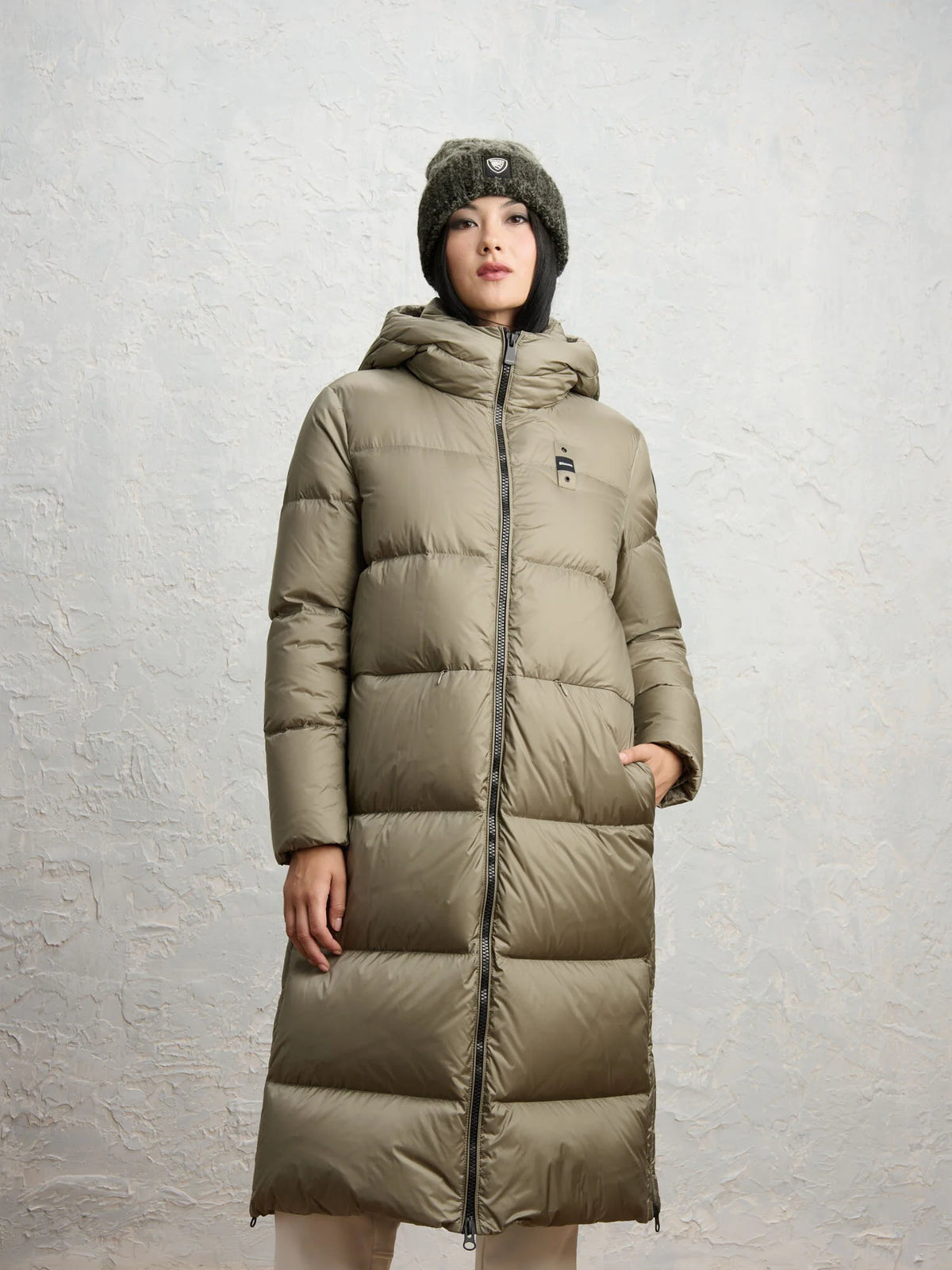 Blauer Celia long down jacket — Green