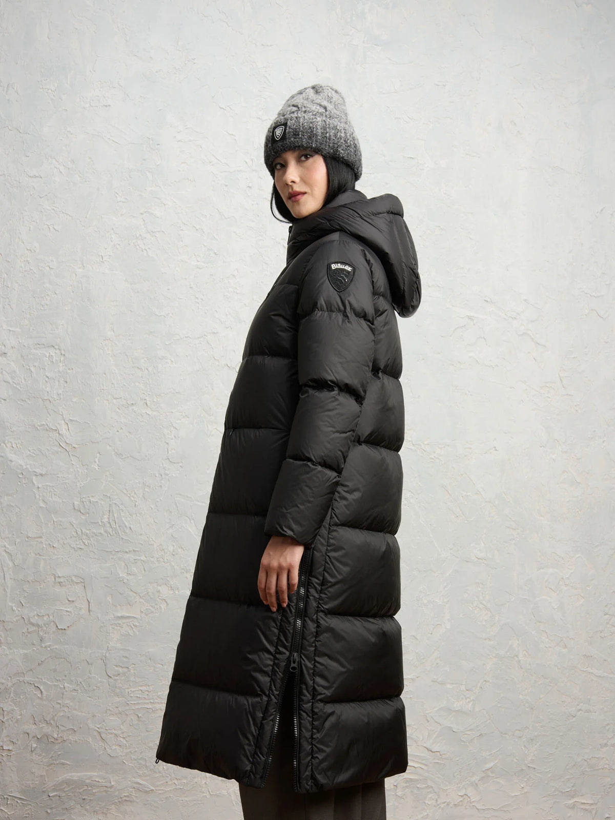 Blauer Celia long down jacket — Black — view 4