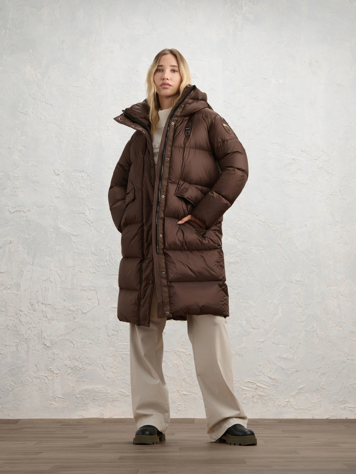 Piumino lungo Blauer Lena — Marrone — vista 3