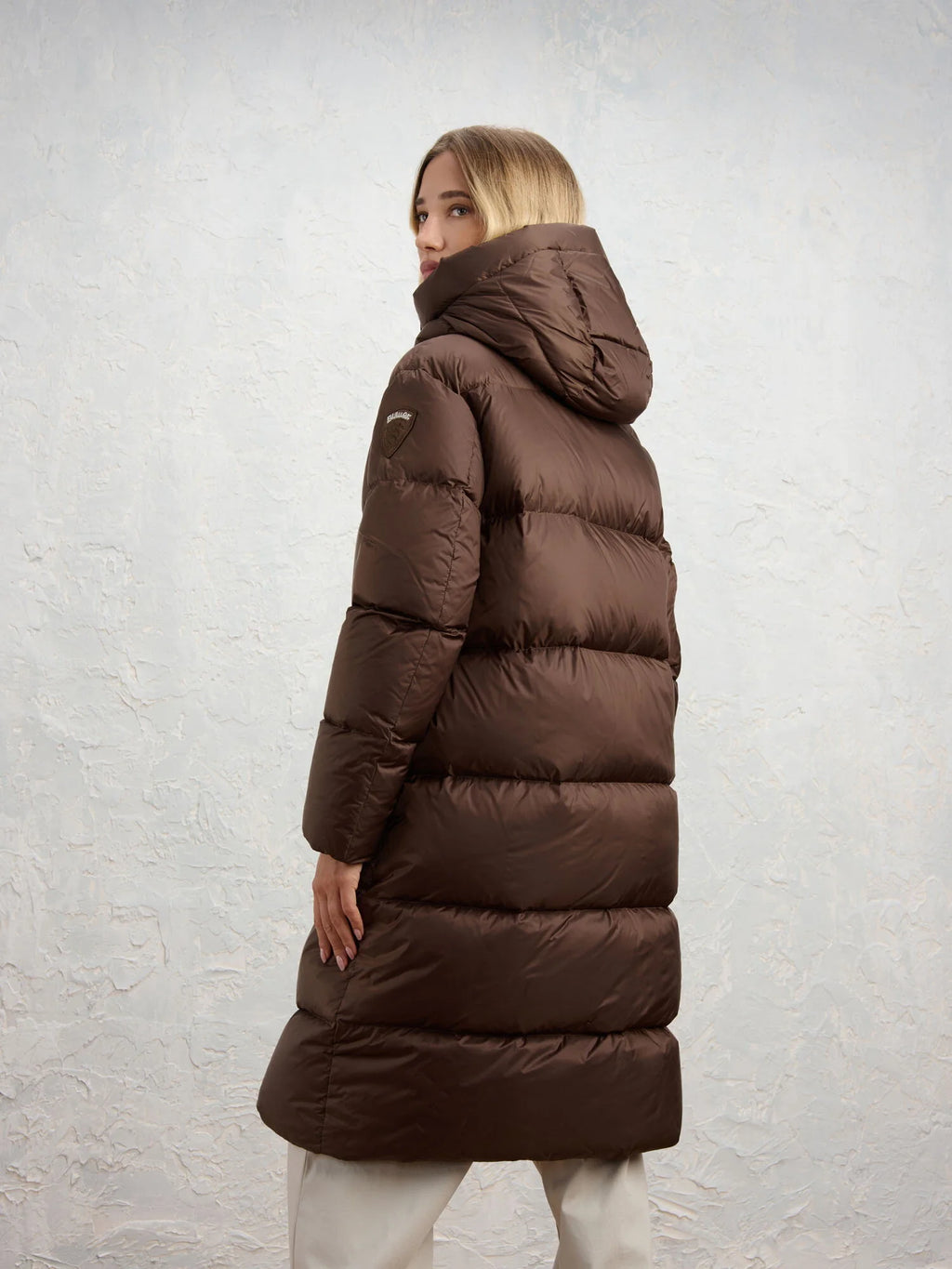 Blauer Lena long down jacket — Brown — view 4