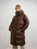 Blauer Lena long down jacket — Brown