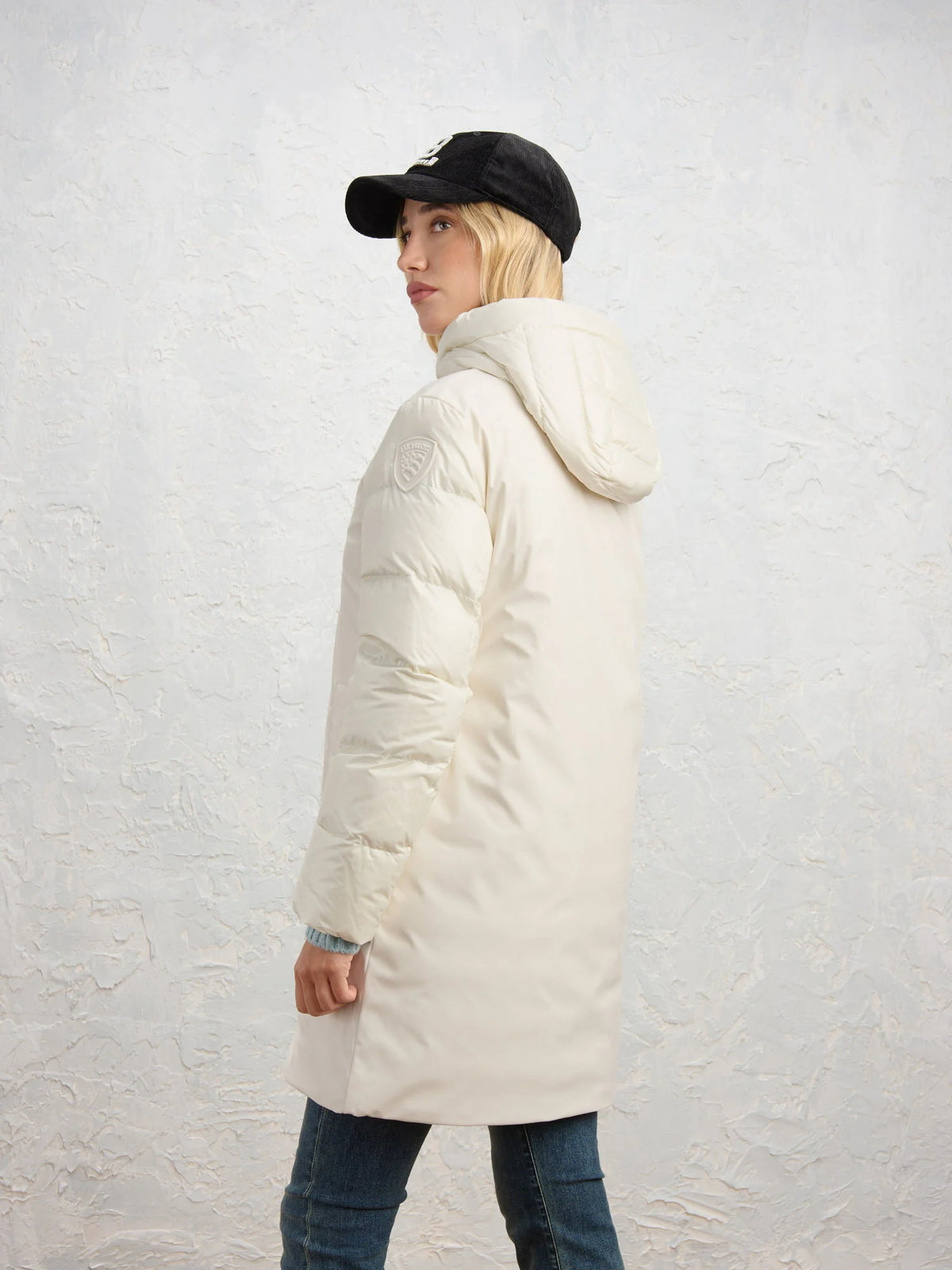 Blauer Sawyer long down jacket — White — view 4