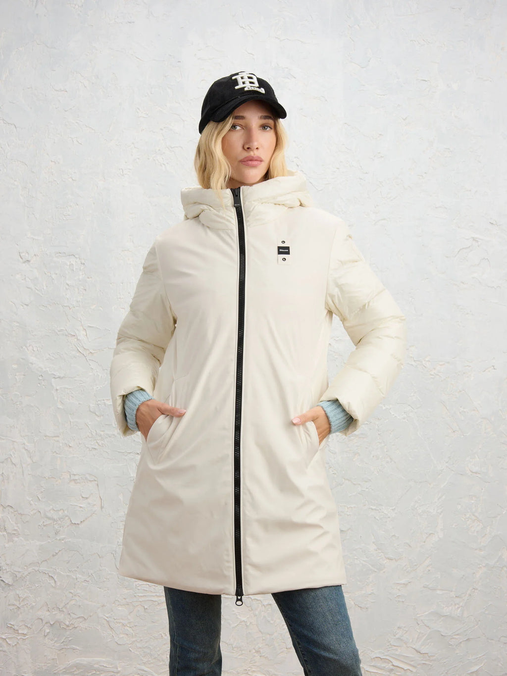Blauer Sawyer long down jacket — White
