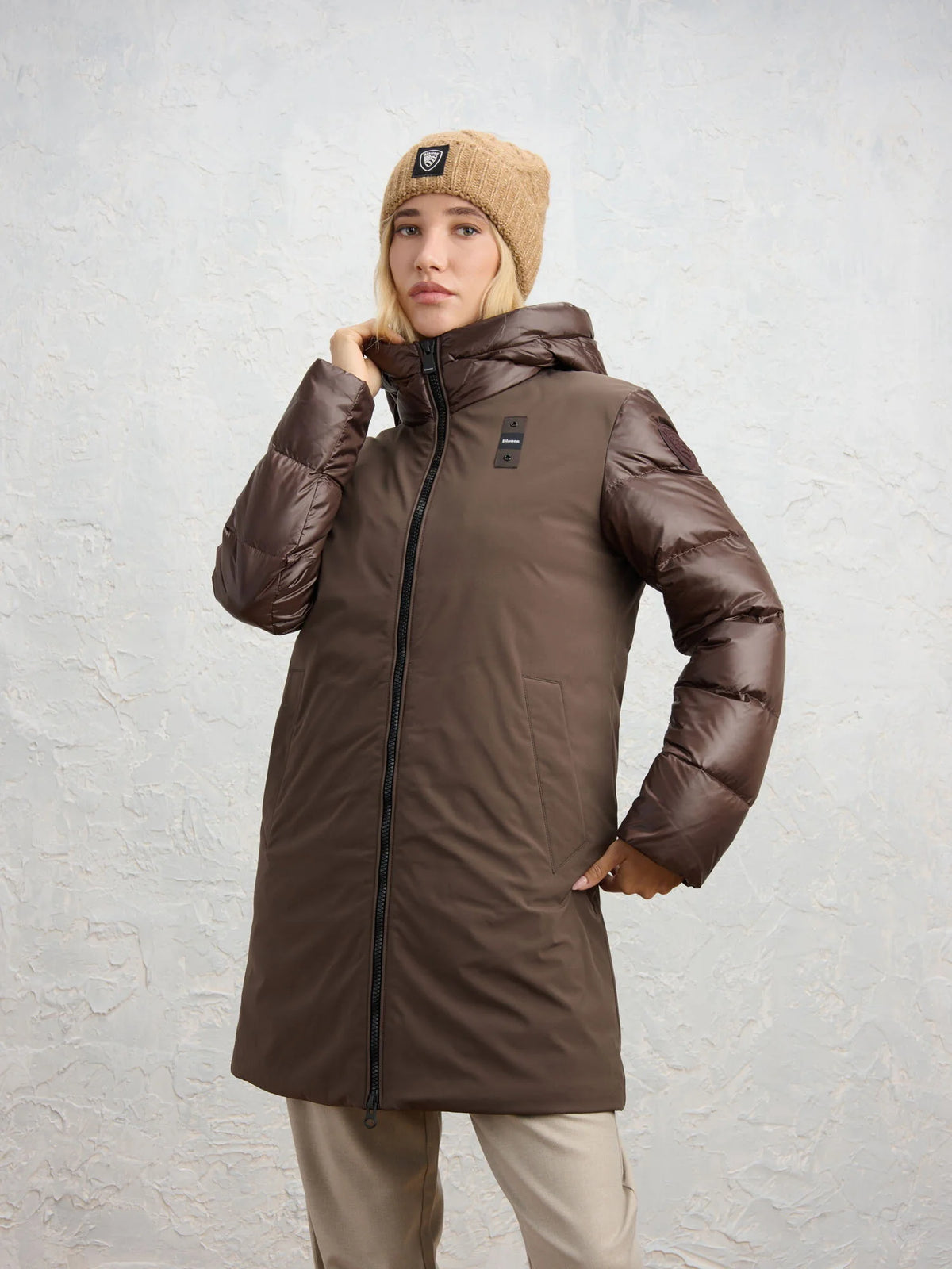 Piumino lungo Blauer Sawyer — Marrone