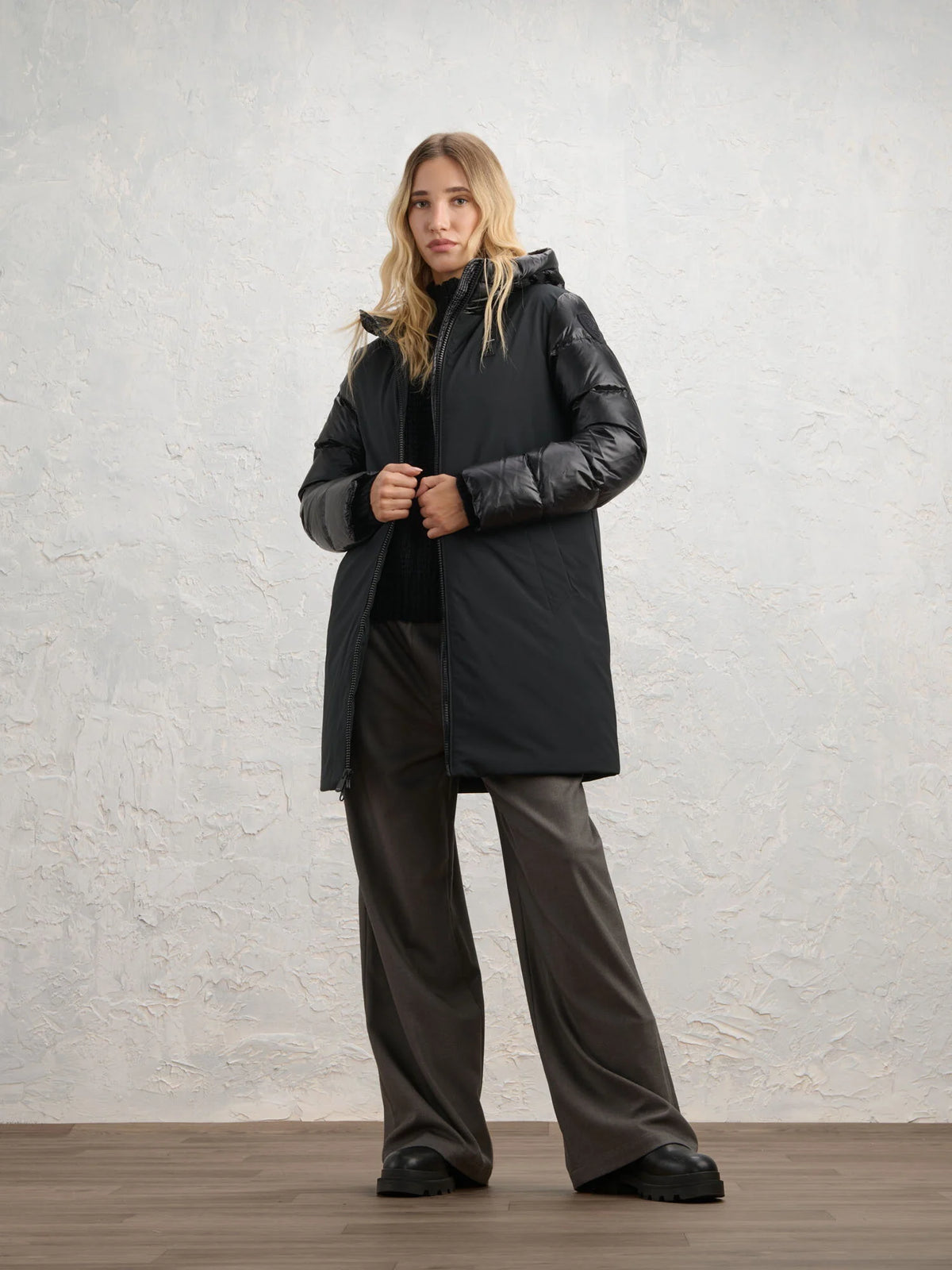 Piumino lungo Blauer Sawyer — Nero — vista 3