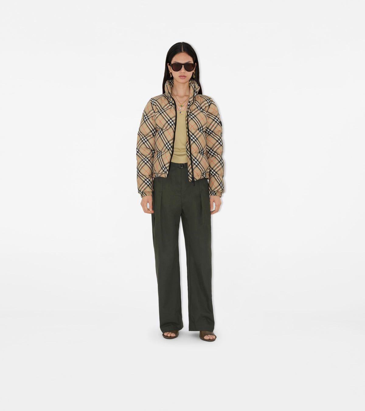 Burberry Check Ambleside Puffer Jacket – Sand