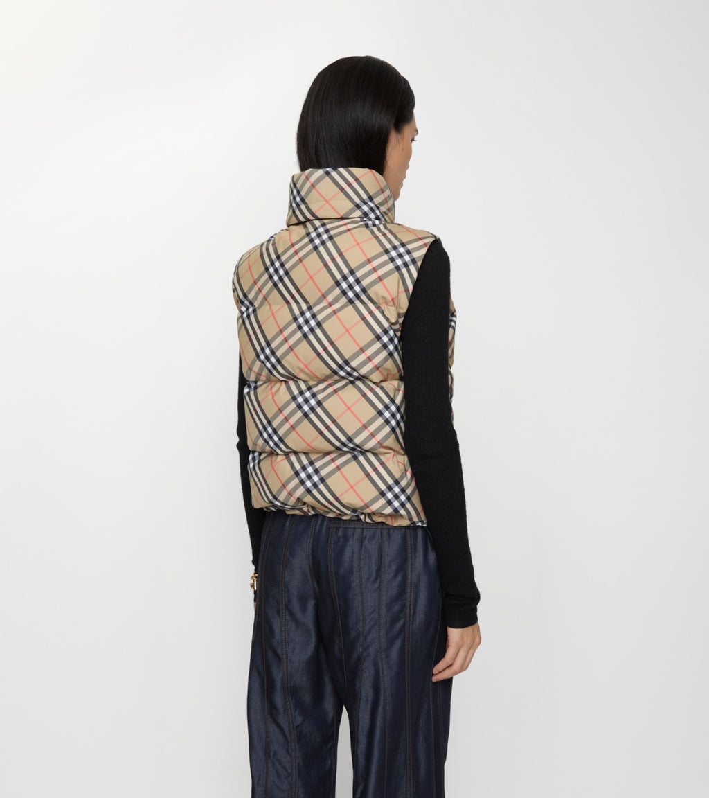 Burberry Check Puffer Gilet – Sand