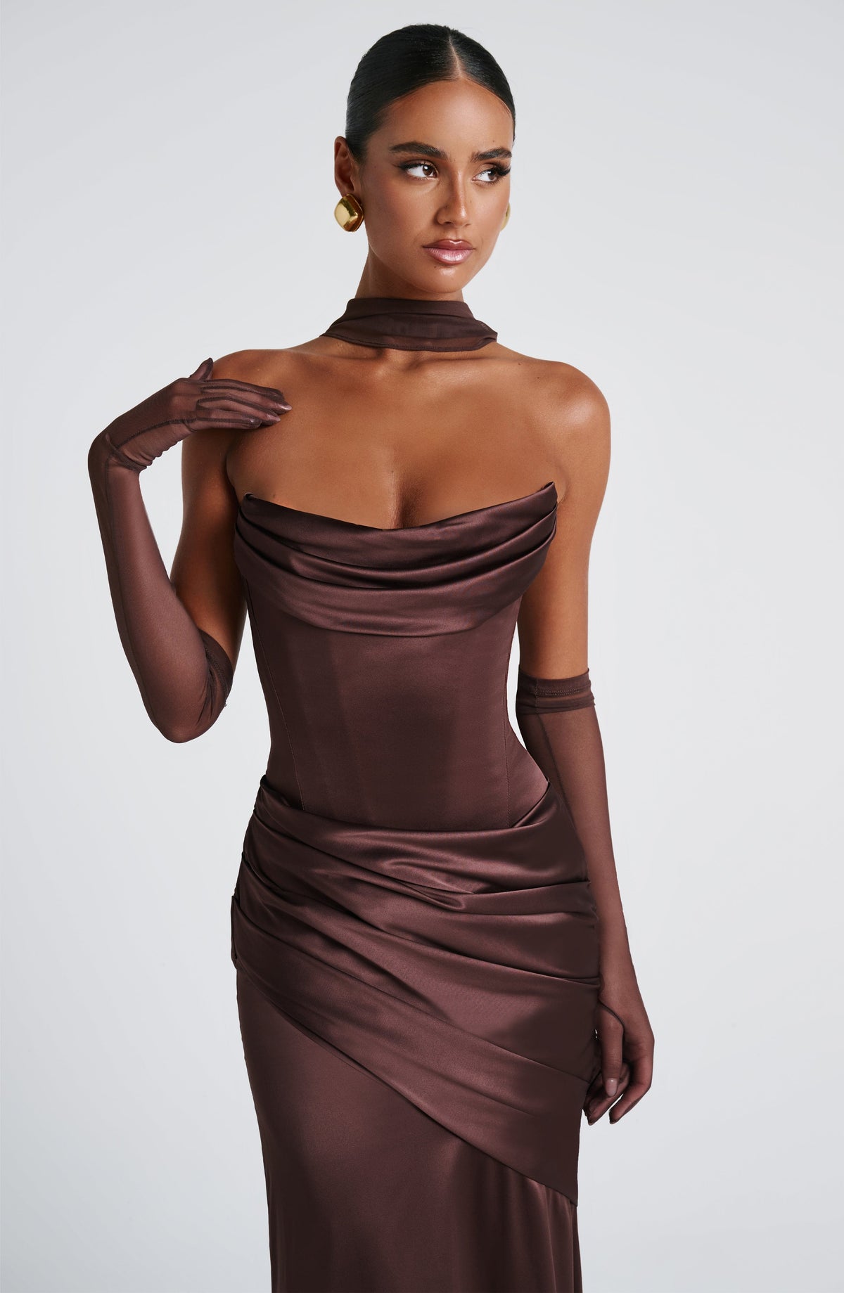 Ayla scarf — Plum brown