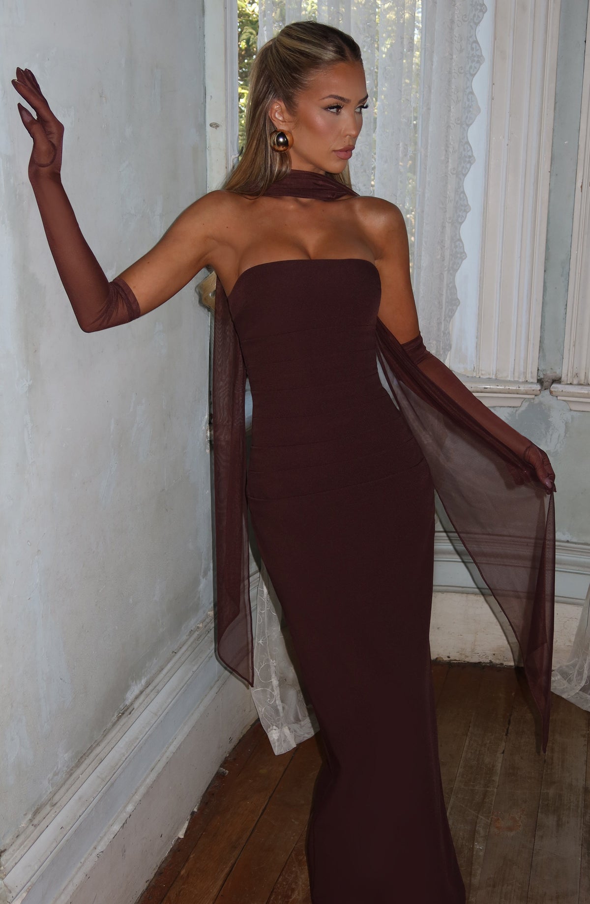 Ayla scarf — Plum brown