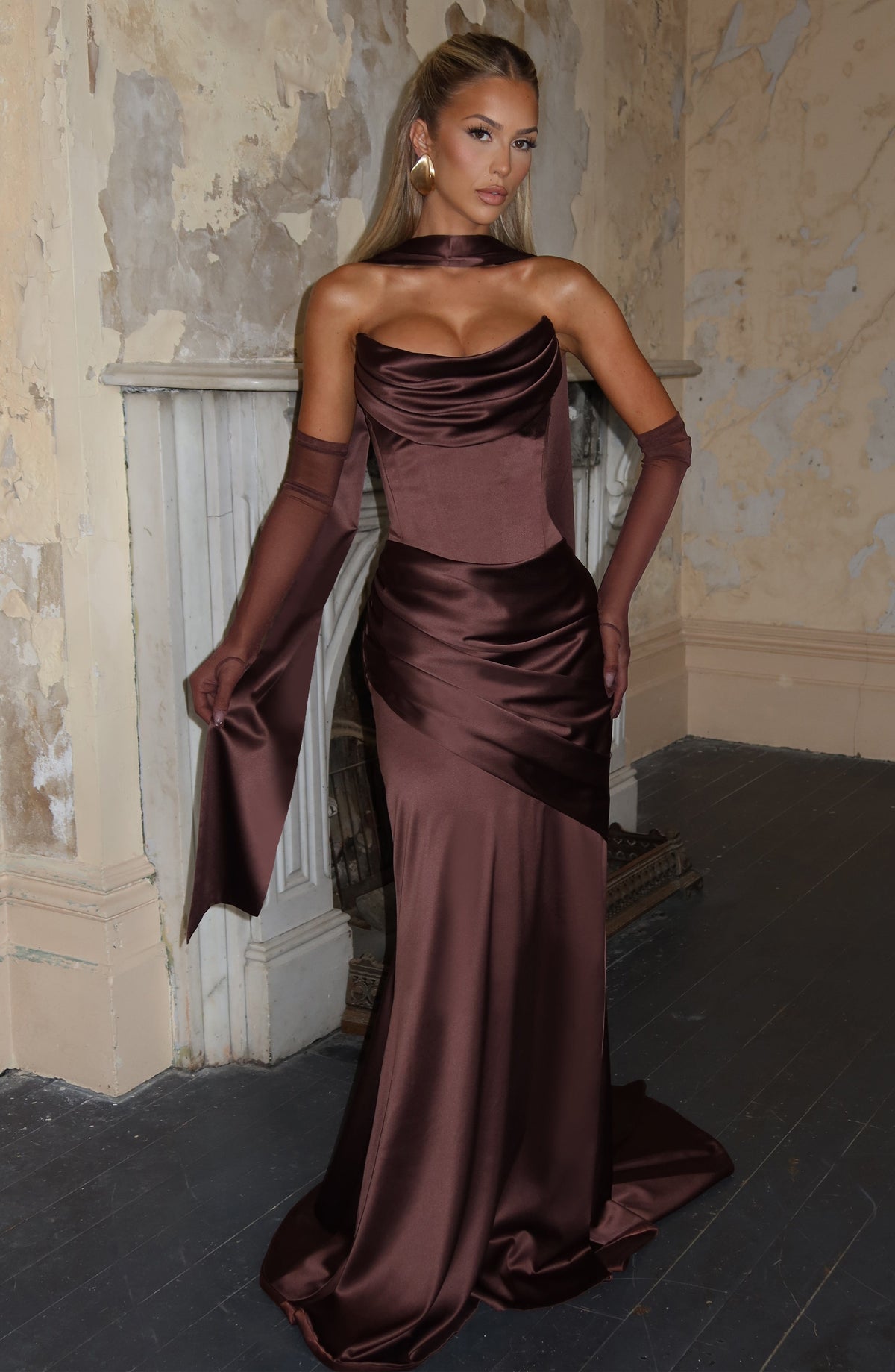 Foulard Sybil — Brun prune