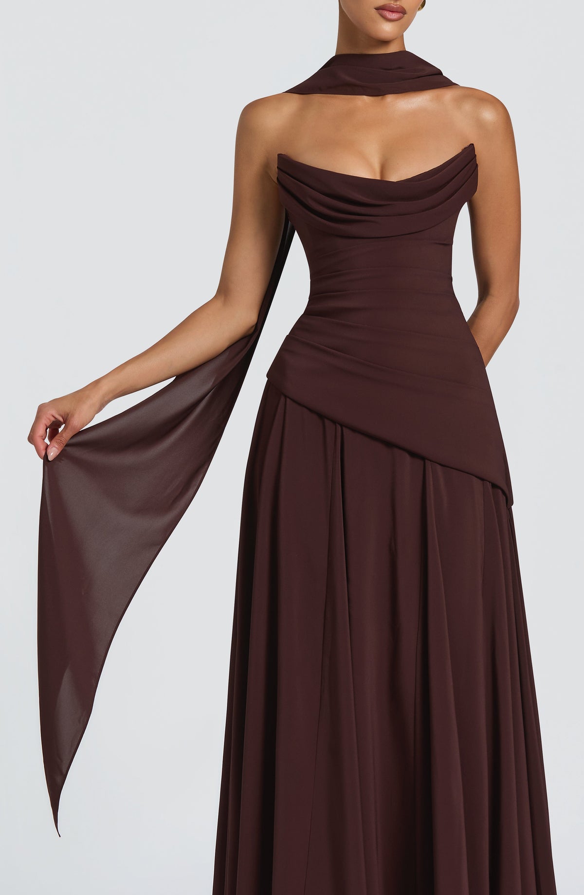 Foulard Mila — Brun prune