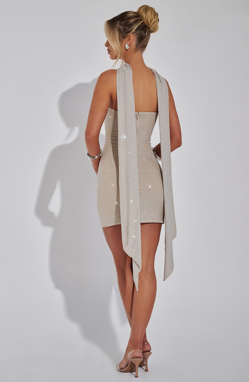 Foulard Ginni — Argenté/nude