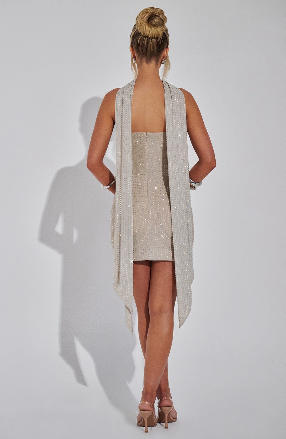 Foulard Ginni — Argenté/nude