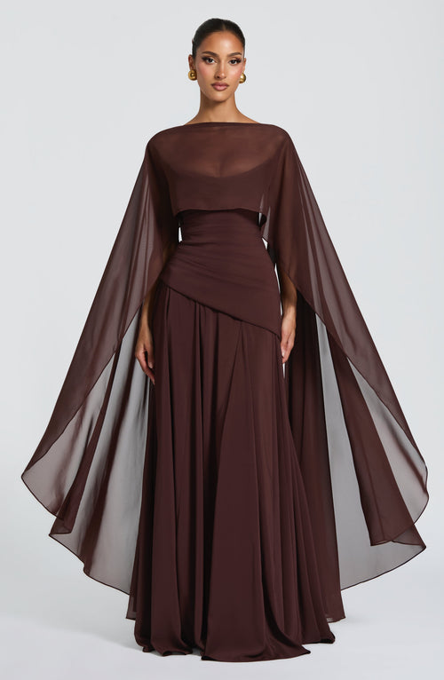 Romy cape — Plum brown