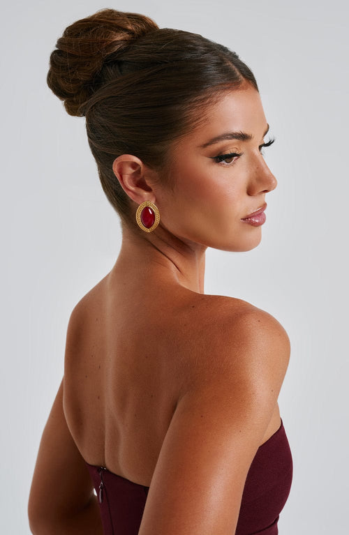 Boucles d'oreilles Azra — Rouge/doré