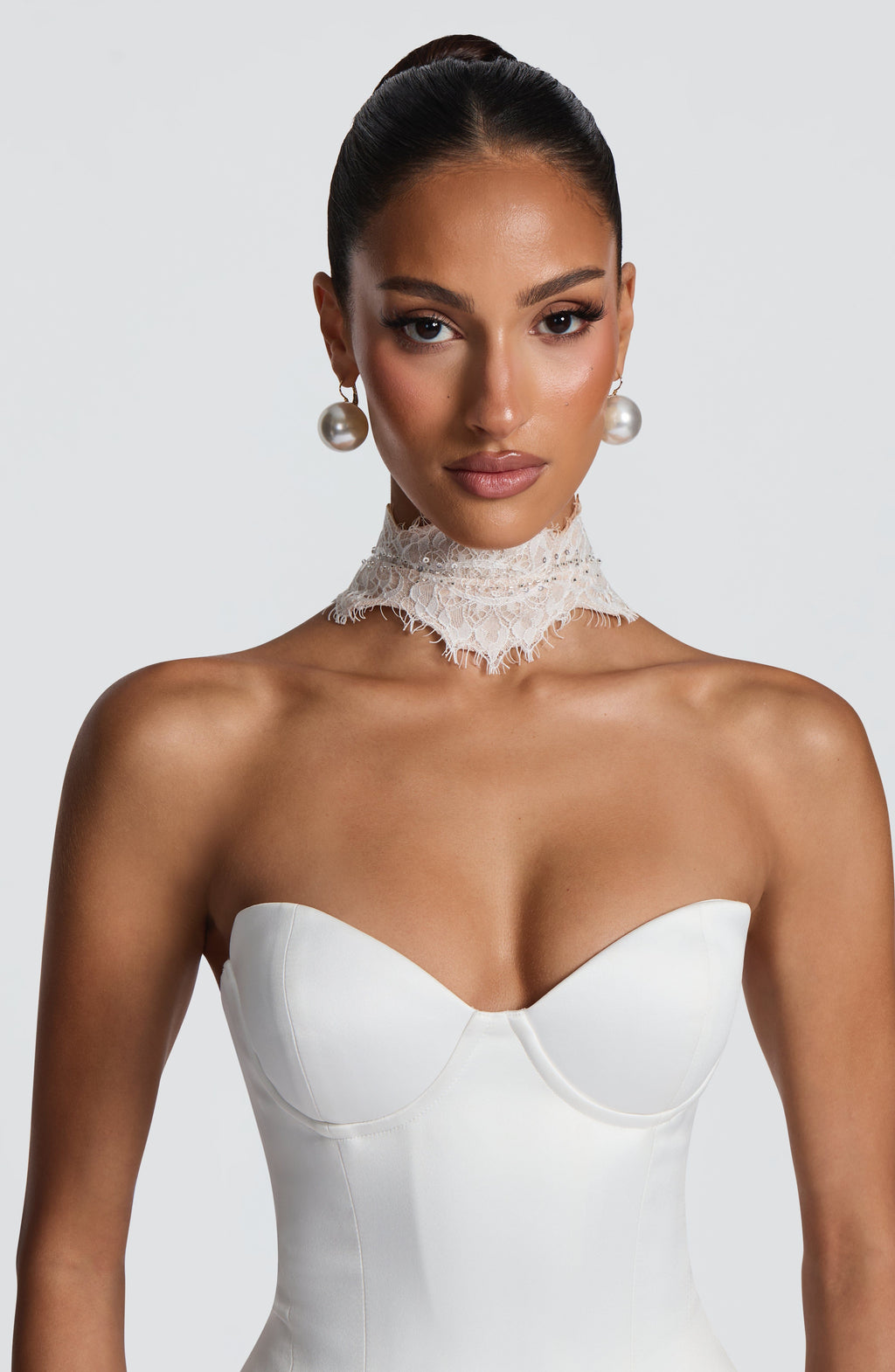 Voile col dentelle Ellie — Ivoire