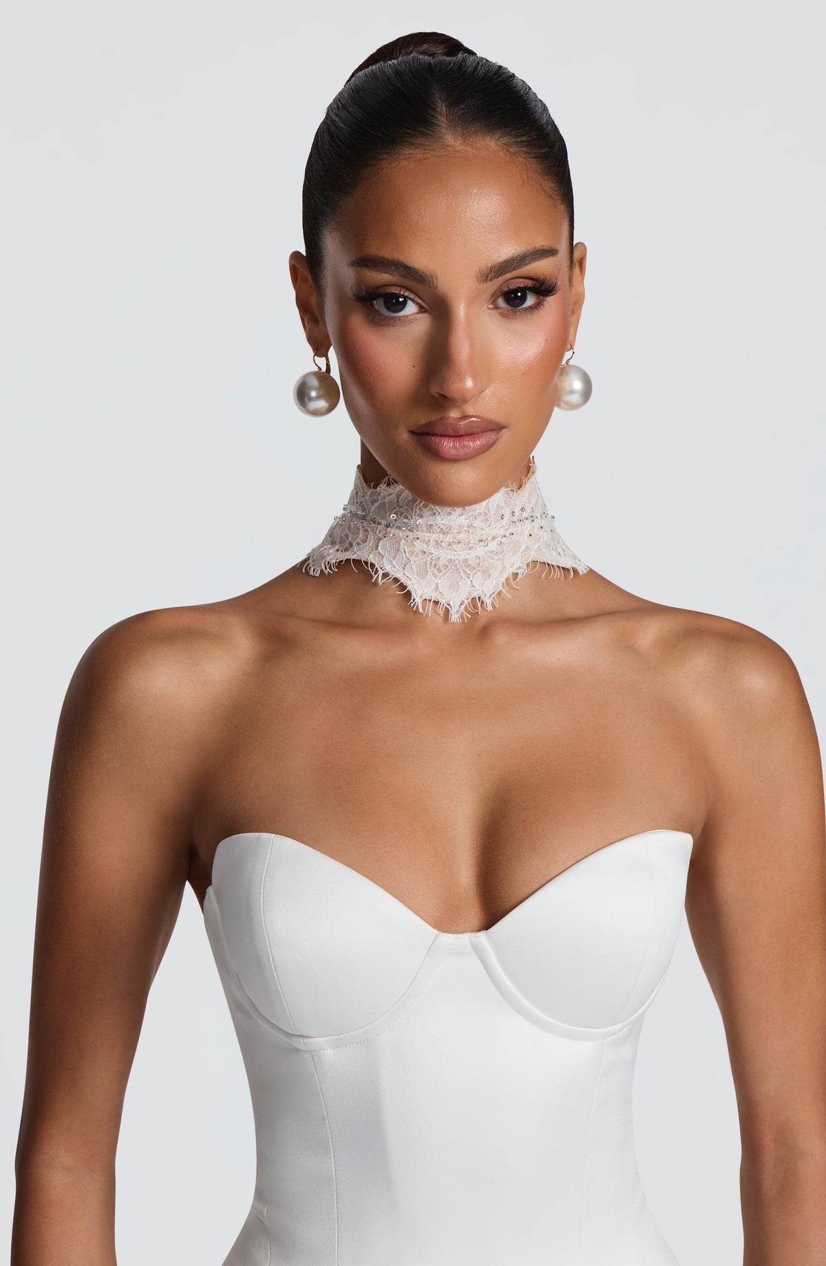 Voile col dentelle Ellie — Ivoire