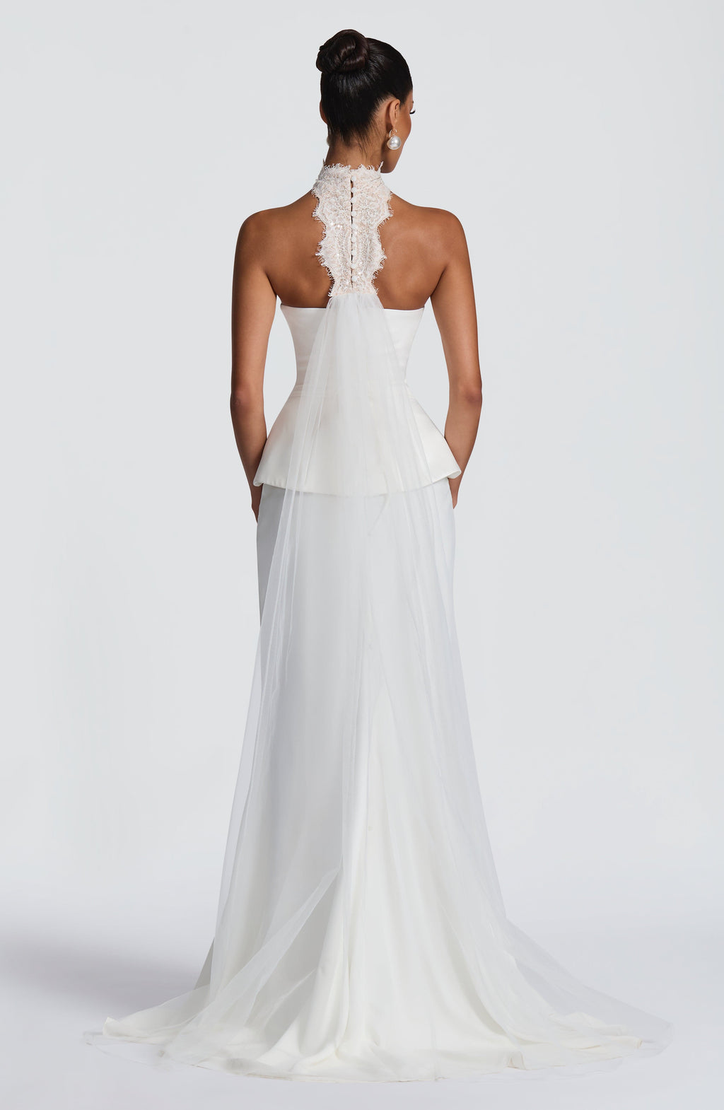 Voile col dentelle Ellie — Ivoire