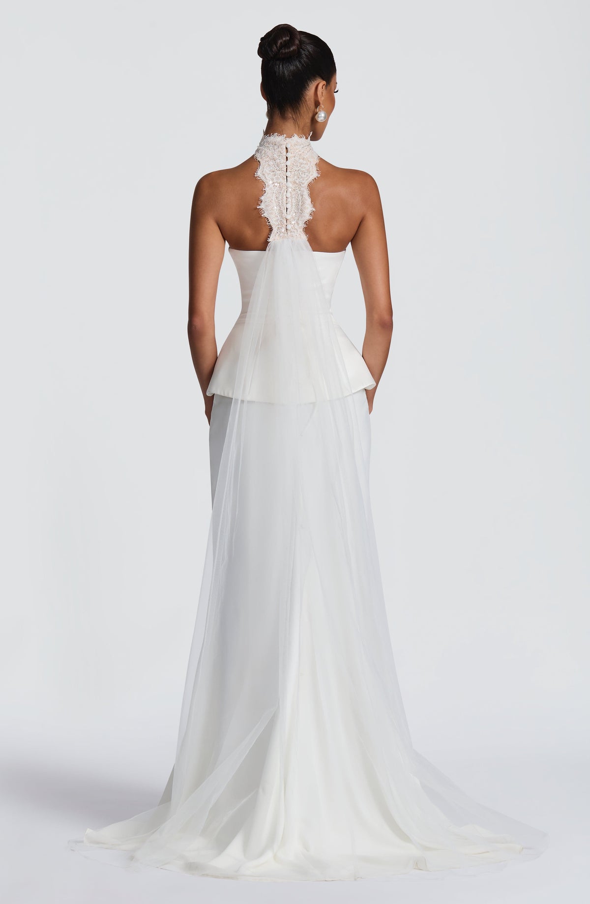 Voile col dentelle Ellie — Ivoire