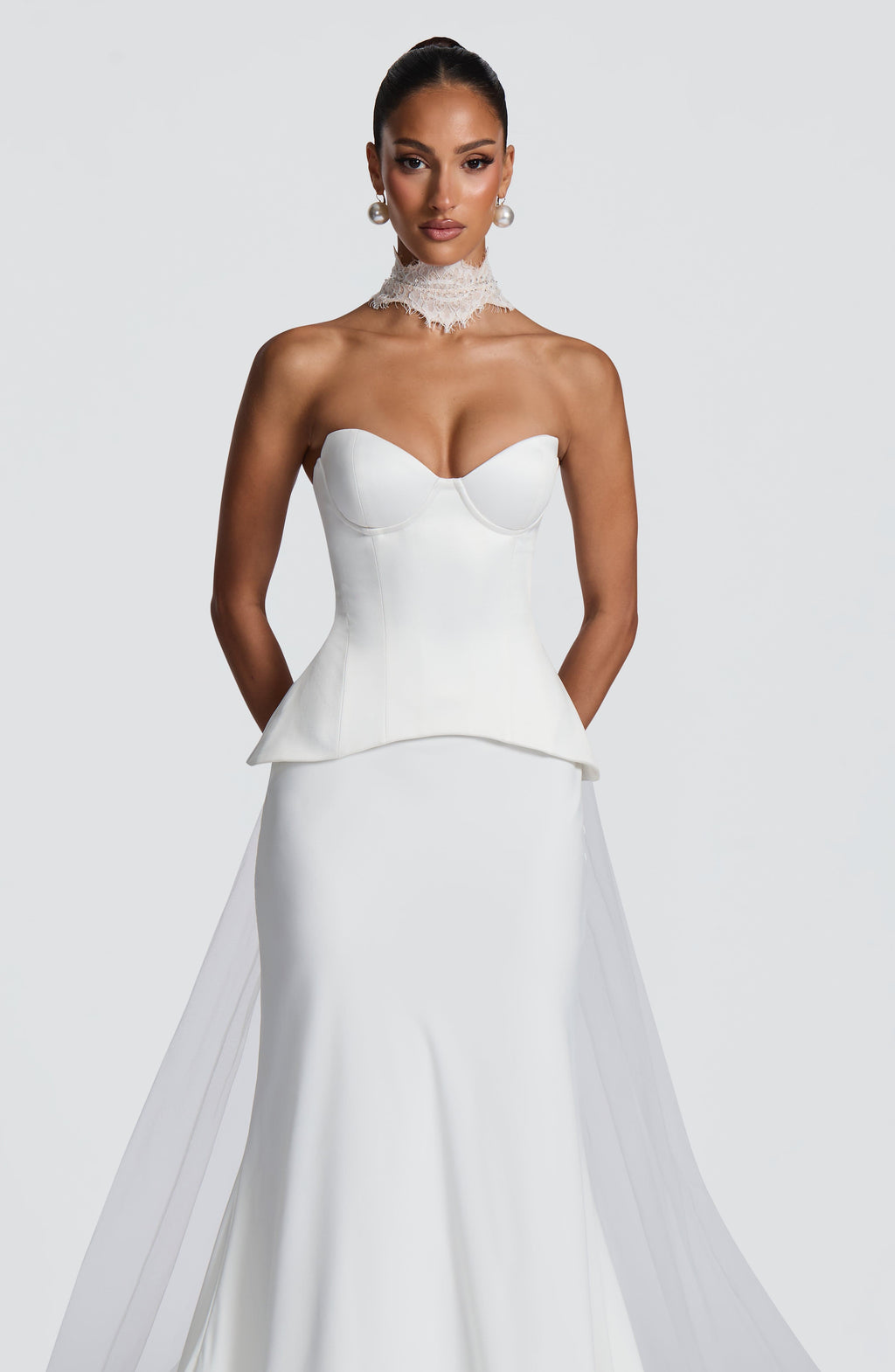 Voile col dentelle Ellie — Ivoire