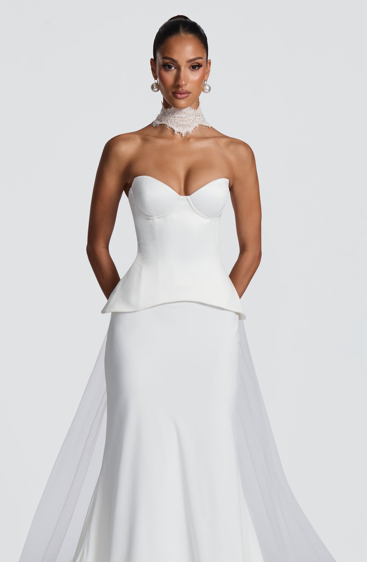 Voile col dentelle Ellie — Ivoire