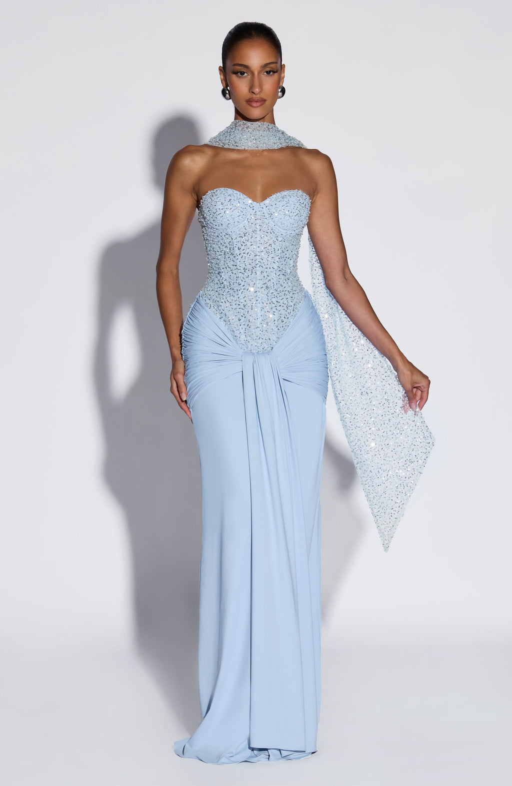 Foulard Miya — Bleu glacier