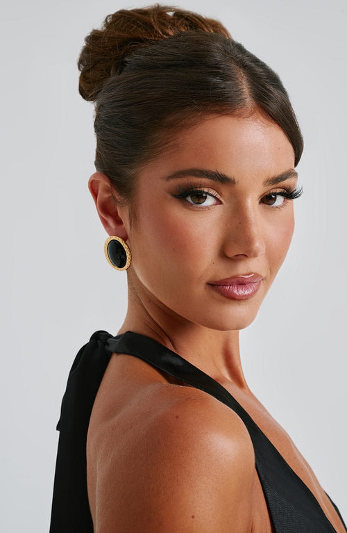 Boucles d'oreilles Eloise — Noir/doré
