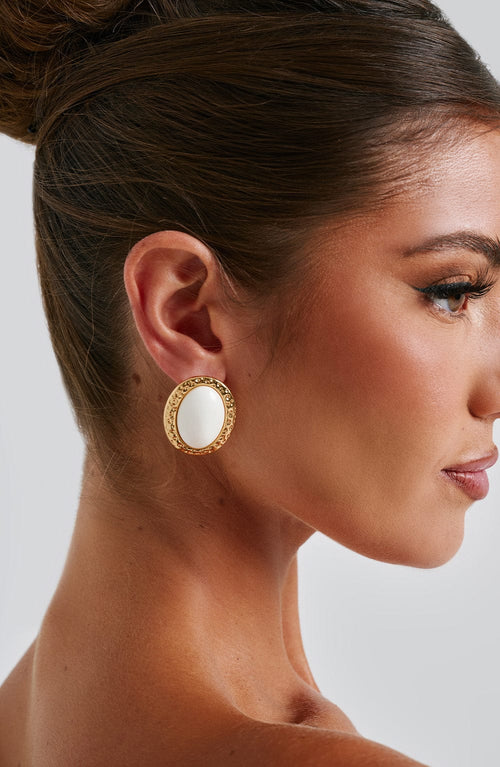 Boucles d'oreilles Eloise — Ivoire/doré