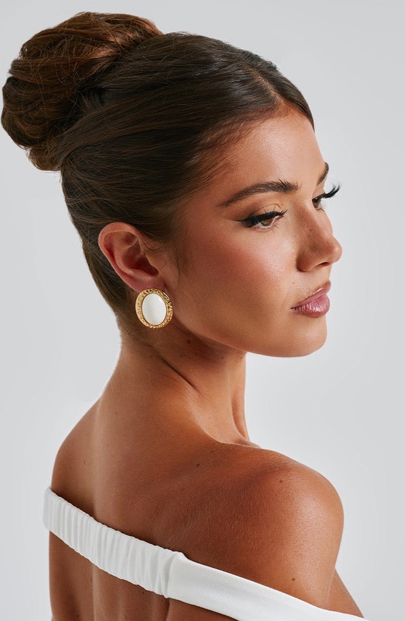 Boucles d'oreilles Eloise — Ivoire/doré