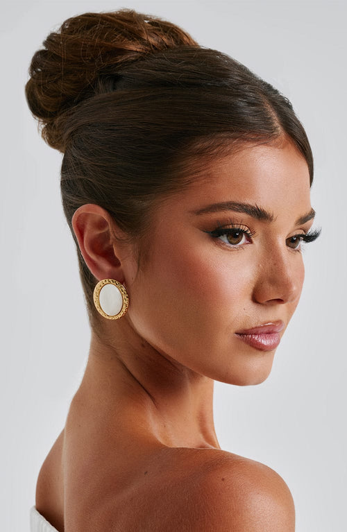 Boucles d'oreilles Eloise — Ivoire/doré