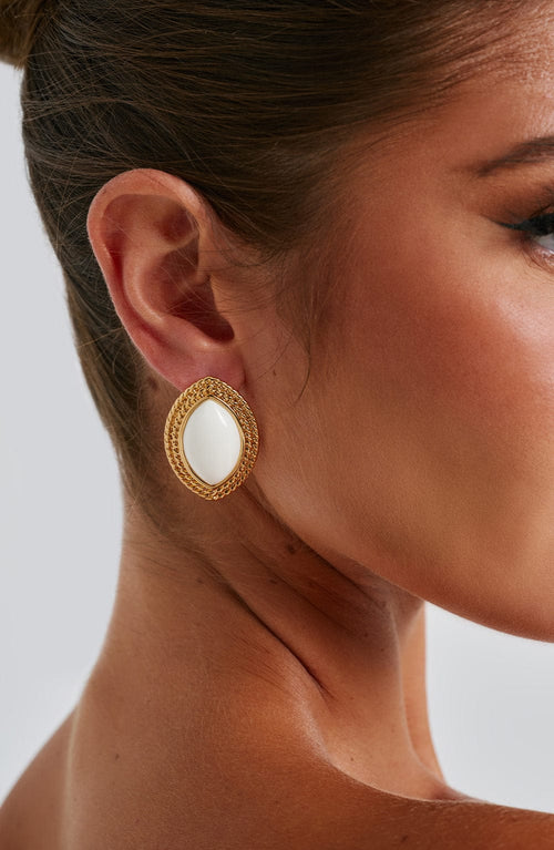 Boucles d'oreilles Azra — Ivoire/doré