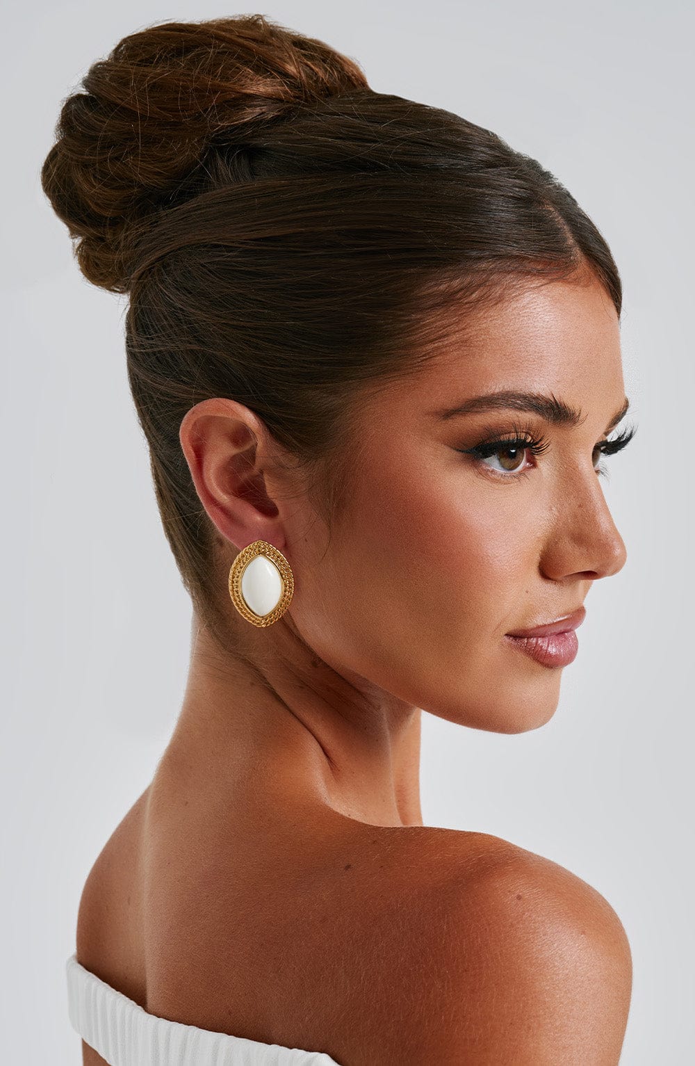 Boucles d'oreilles Azra — Ivoire/doré