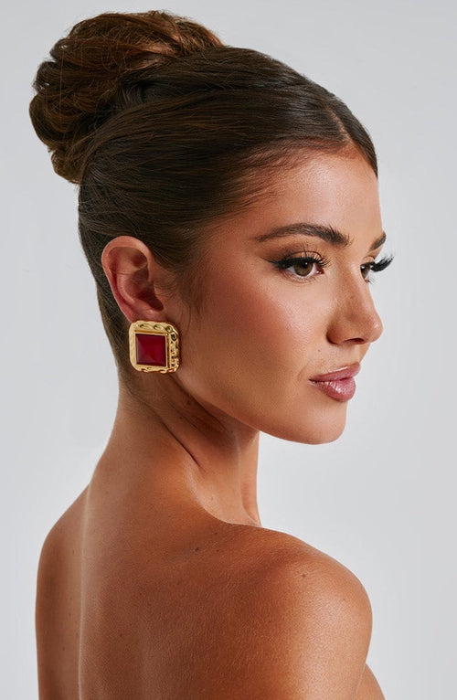 Kennedy earrings — Red/gold