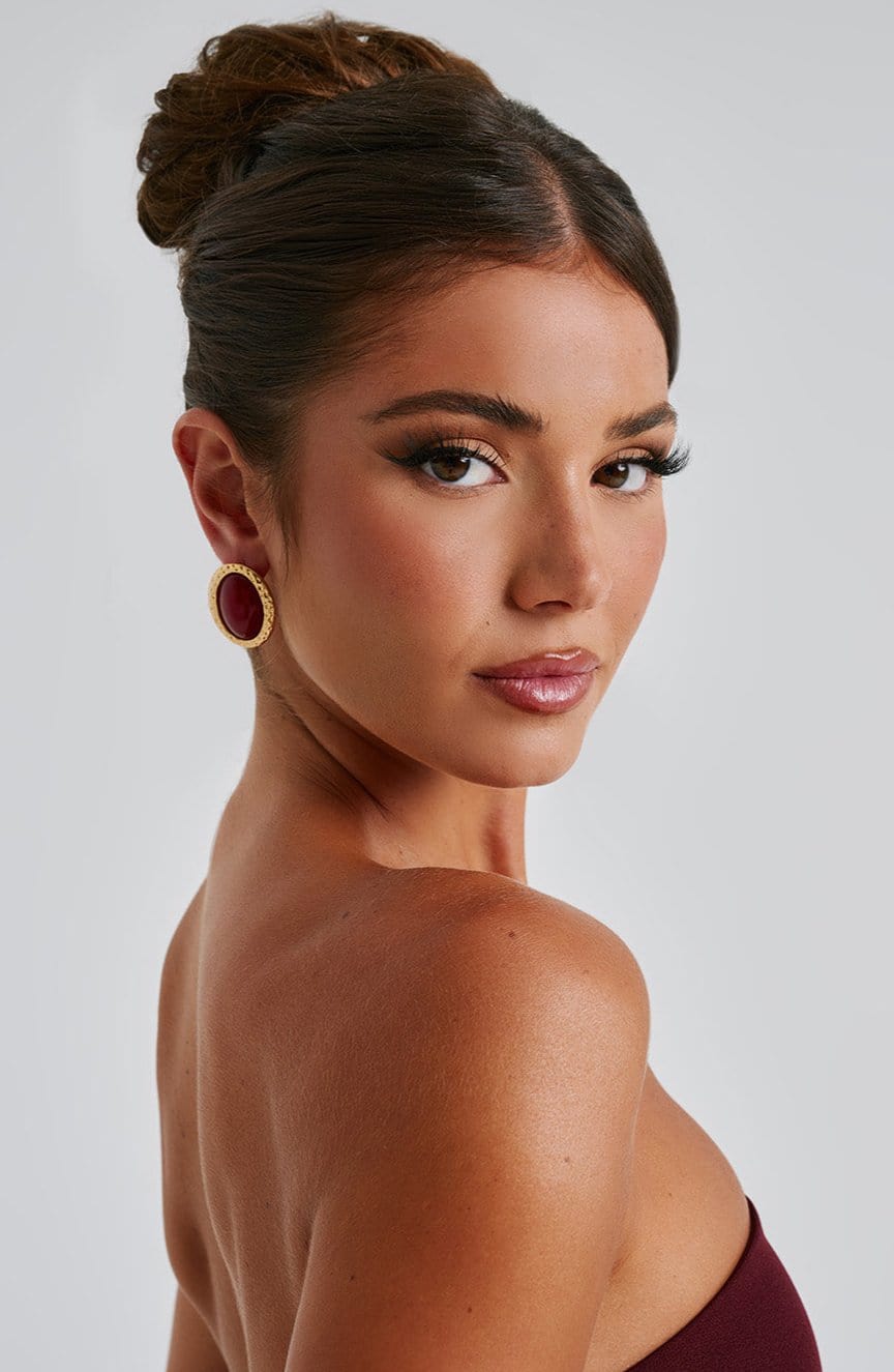 Boucles d'oreilles Eloise — Rouge/doré