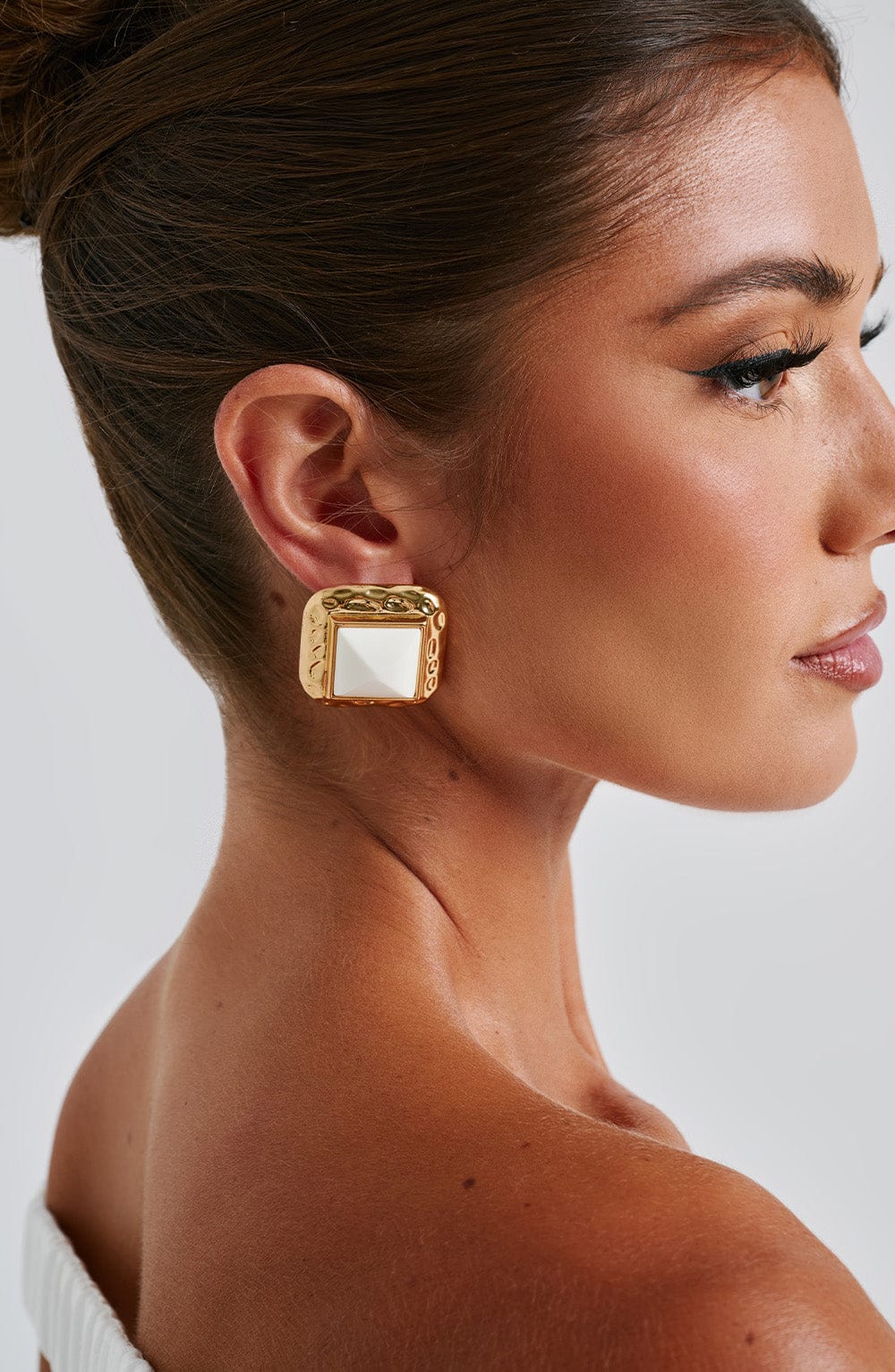 Boucles d'oreilles Kennedy — Ivoire/doré