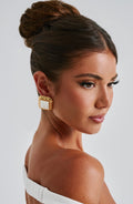 Boucles d'oreilles Kennedy — Ivoire/doré