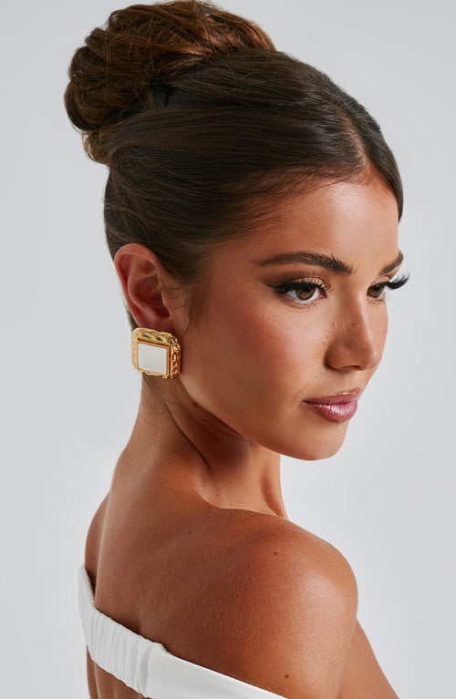 Kennedy earrings — Ivory/gold