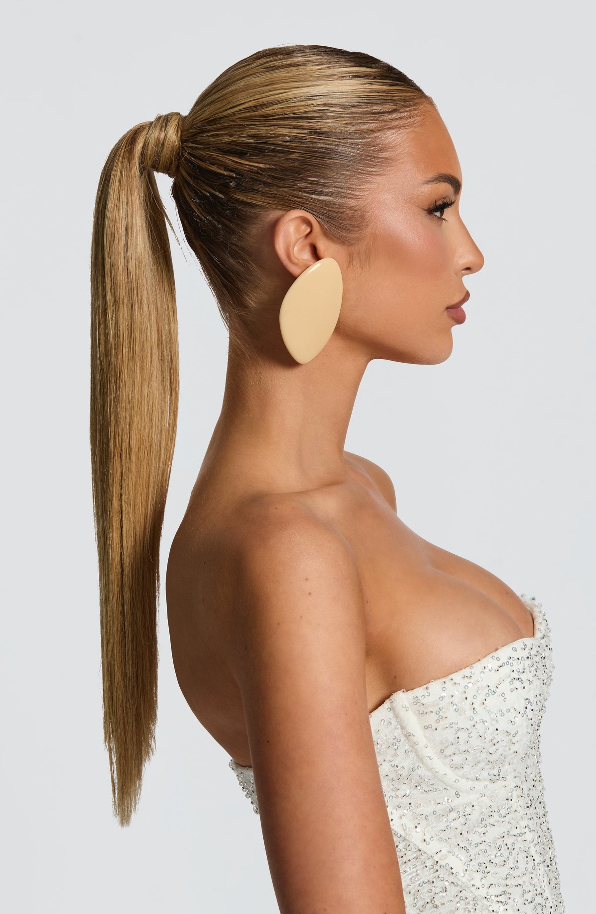 Boucles d'oreilles Elvera — Crème