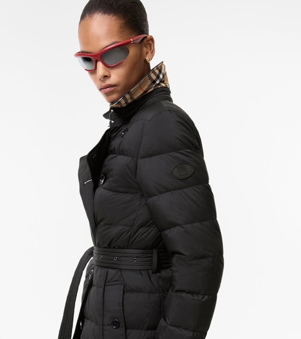 Burberry Short Nylon Audley Puffer Coat – Black