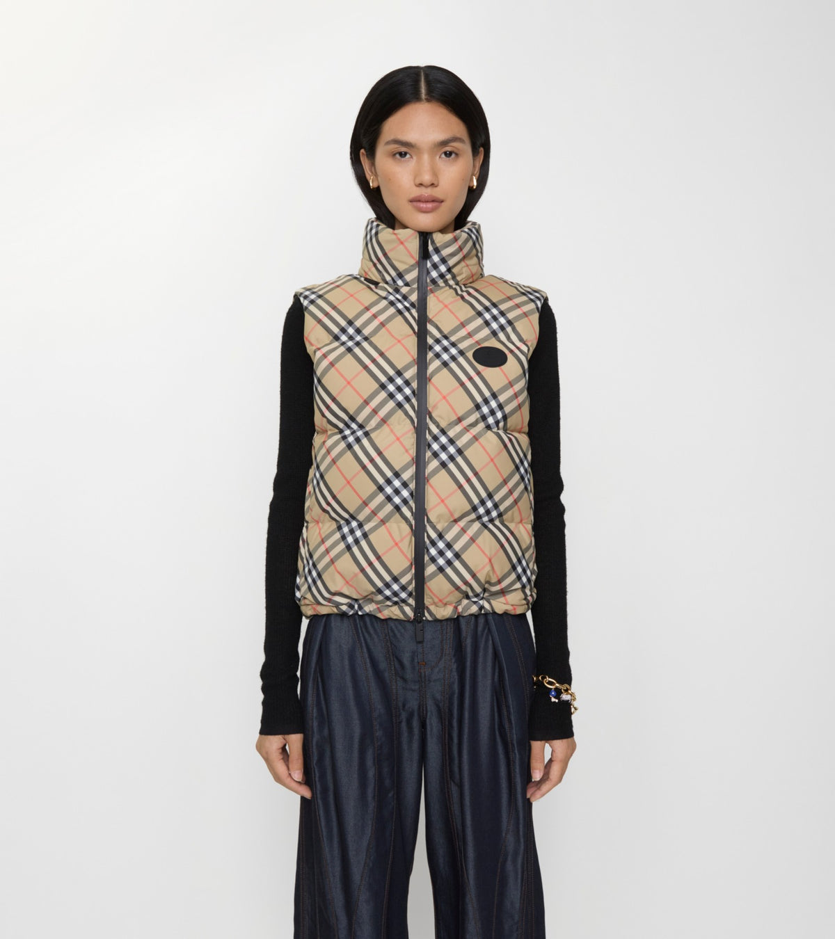 Burberry Check Puffer Gilet – Sand
