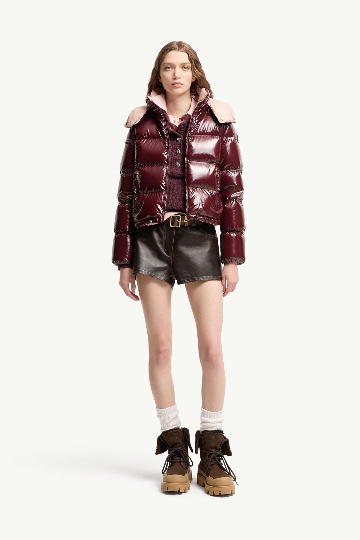 Moncler Niveole Short Down Jacket – Burgundy