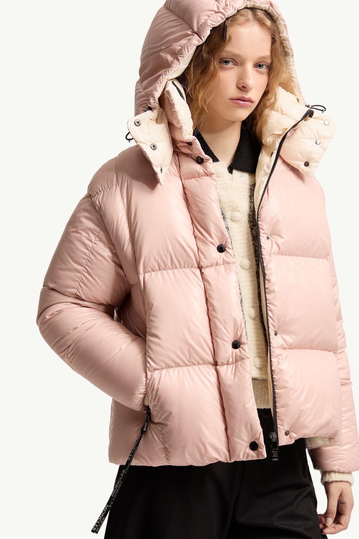 Moncler Parana Hooded Short Down Jacket – Light Pink